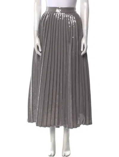 Pre-owned Brandon Maxwell Sequin Embellishments Midi Length Skirt W/ Tags In Gray