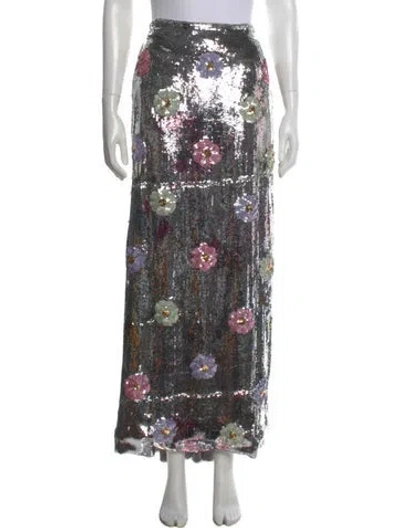 Pre-owned Brandon Maxwell Sequin Long Skirt In Multi