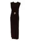 Brandon Maxwell Serena V-neck Dress In Black