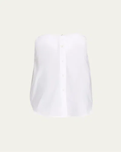 Brandon Maxwell Shea Strapless Button-down Top In White