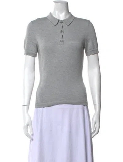 Pre-owned Brandon Maxwell Short Sleeve Polo In Grey