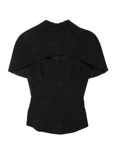 Pre-owned Brandon Maxwell Short Sleeve Top In Black