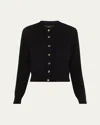 Brandon Maxwell The Aubrey Shrunken Knit Cashmere Cardigan In Black
