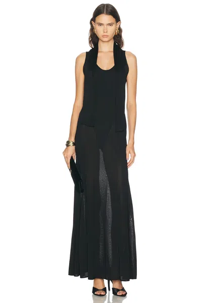 Brandon Maxwell Siena Scarf Tank Dress In Black