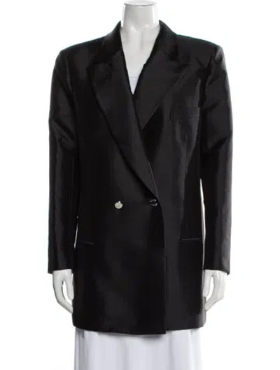 Pre-owned Brandon Maxwell Silk Blazer In Black