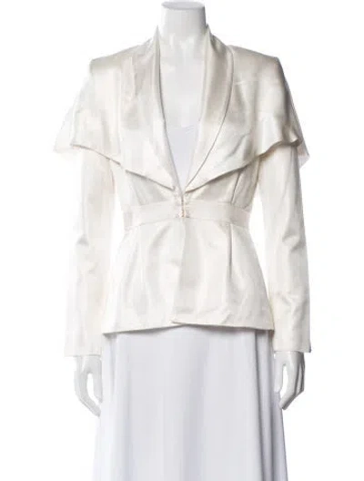 Pre-owned Brandon Maxwell Silk Blazer In White