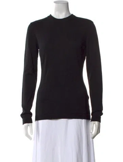 Pre-owned Brandon Maxwell Silk Crew Neck Sweater In Black