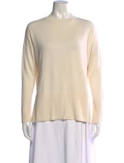 Pre-owned Brandon Maxwell Silk Crew Neck Sweater In Neutrals