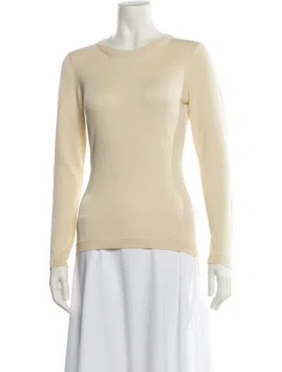Pre-owned Brandon Maxwell Silk Crew Neck Sweater In Yellow