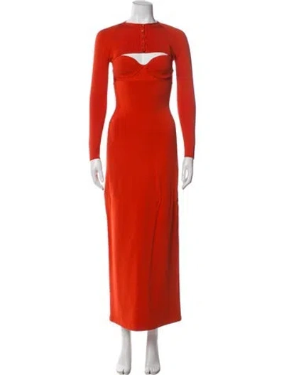 Pre-owned Brandon Maxwell Silk Dress Set In Orange
