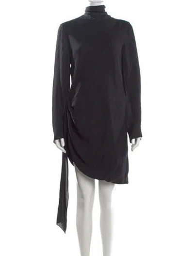 Pre-owned Brandon Maxwell Silk Knee-length Dress In Black