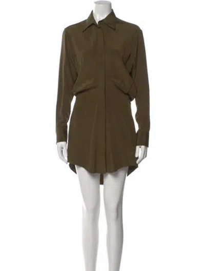 Pre-owned Brandon Maxwell Silk Knee-length Dress In Green