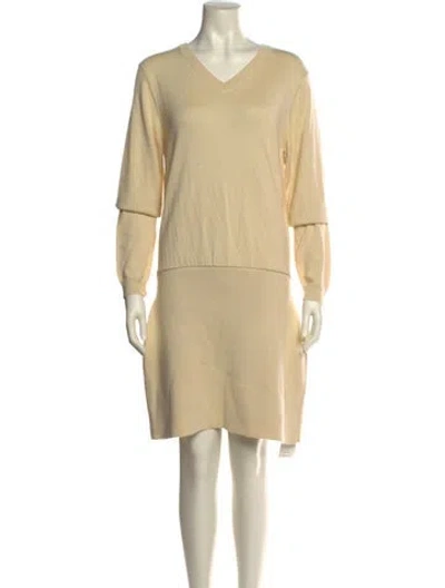 Pre-owned Brandon Maxwell Silk Knee-length Dress W/ Tags In Neutral