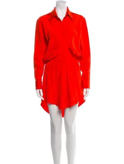 Pre-owned Brandon Maxwell Silk Knee-length Dress W/ Tags In Orange