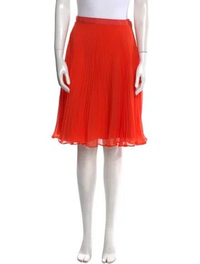 Pre-owned Brandon Maxwell Silk Knee-length Skirt In Orange