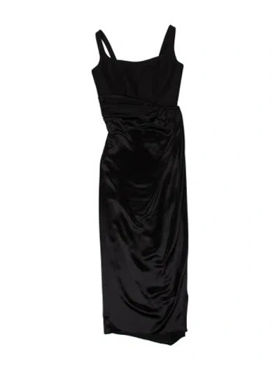 Pre-owned Brandon Maxwell Silk Long Dress In Black