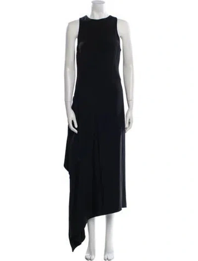 Pre-owned Brandon Maxwell Silk Long Dress In Black