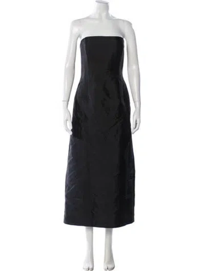 Pre-owned Brandon Maxwell Silk Long Dress In Black