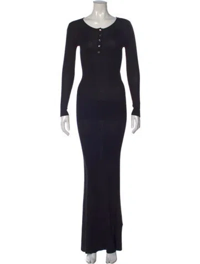 Pre-owned Brandon Maxwell Silk Long Dress In Black