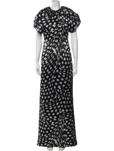 Pre-owned Brandon Maxwell Silk Long Dress In Black