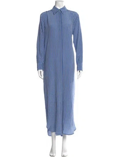 Pre-owned Brandon Maxwell Silk Long Dress In Blue