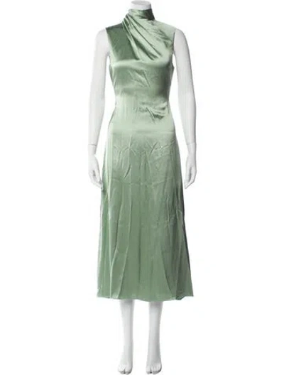 Pre-owned Brandon Maxwell Silk Long Dress In Green