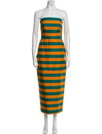 Pre-owned Brandon Maxwell Silk Long Dress In Green