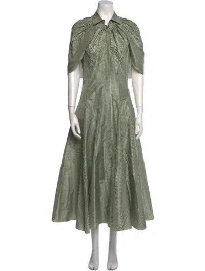 Pre-owned Brandon Maxwell Silk Long Dress In Green