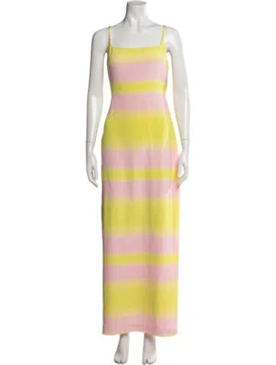 Pre-owned Brandon Maxwell Silk Long Dress In Multi