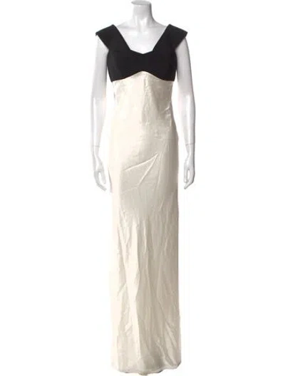 Pre-owned Brandon Maxwell Silk Long Dress In Neutral