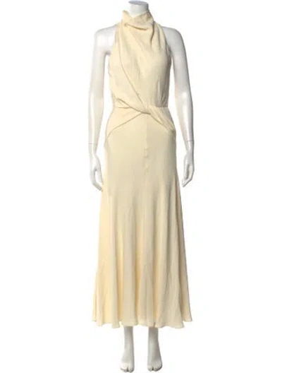 Pre-owned Brandon Maxwell Silk Long Dress In Neutral