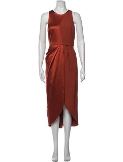 Pre-owned Brandon Maxwell Silk Long Dress In Orange