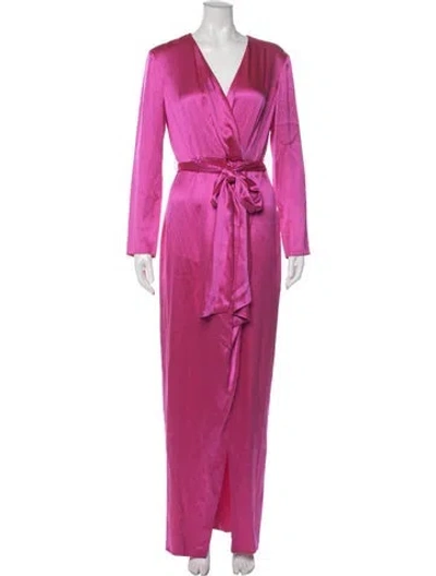 Pre-owned Brandon Maxwell Silk Long Dress In Pink