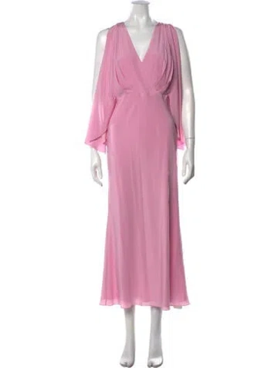 Pre-owned Brandon Maxwell Silk Long Dress In Pink