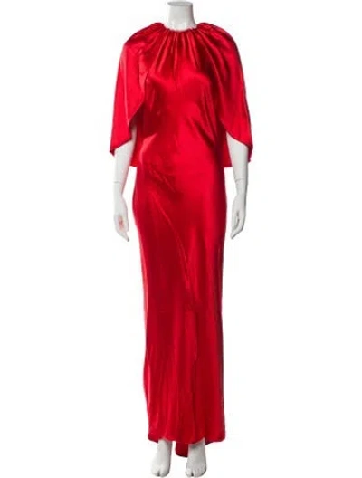Pre-owned Brandon Maxwell Silk Long Dress In Red