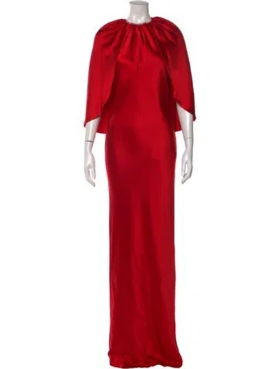 Pre-owned Brandon Maxwell Silk Long Dress In Red