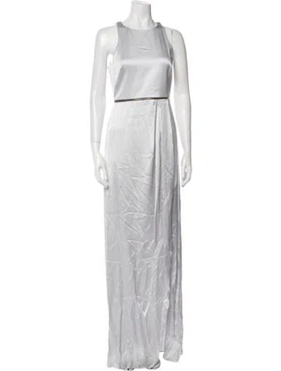 Pre-owned Brandon Maxwell Silk Long Dress W/ Tags In Gray