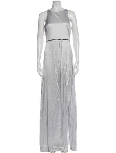 Pre-owned Brandon Maxwell Silk Long Dress W/ Tags In Gray