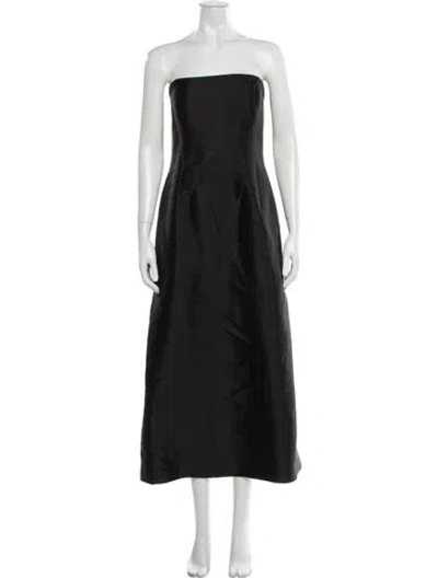 Pre-owned Brandon Maxwell Silk Long Dress W/ Tags In Gray