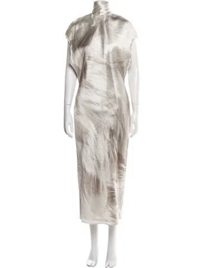 Pre-owned Brandon Maxwell Silk Long Dress W/ Tags In Multi