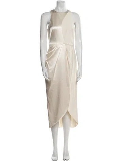 Pre-owned Brandon Maxwell Silk Long Dress W/ Tags In Neutral