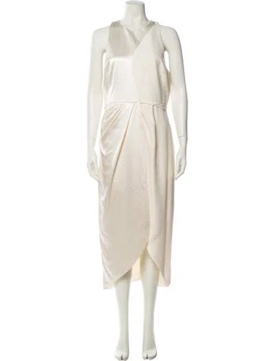 Pre-owned Brandon Maxwell Silk Long Dress In White