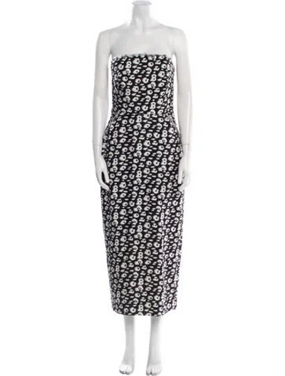 Pre-owned Brandon Maxwell Silk Midi Length Dress In Black