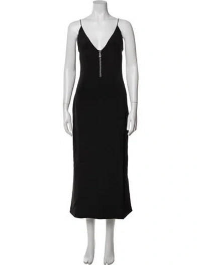 Pre-owned Brandon Maxwell Silk Midi Length Dress In Black
