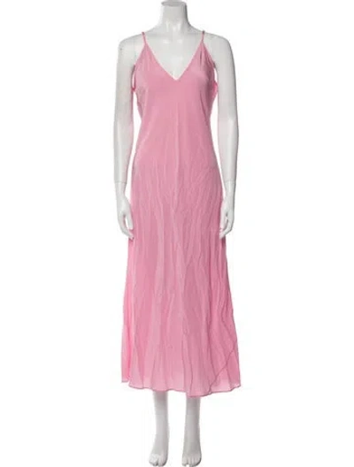 Pre-owned Brandon Maxwell Silk Midi Length Dress In Pink