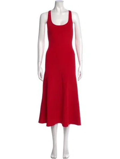 Pre-owned Brandon Maxwell Silk Midi Length Dress In Red