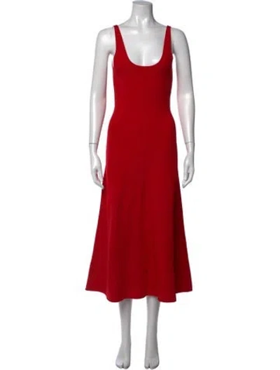 Pre-owned Brandon Maxwell Silk Midi Length Dress W/ Tags In Red