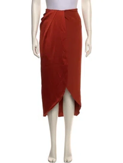 Pre-owned Brandon Maxwell Silk Midi Length Skirt In Orange