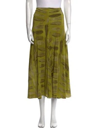 Pre-owned Brandon Maxwell Silk Midi Length Skirt W/ Tags In Green