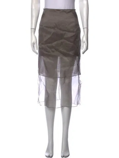 Pre-owned Brandon Maxwell Silk Midi Length Skirt W/ Tags In Grey